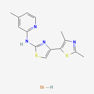 molecular formula C14H15BrN4S2 B4927867 2',4'-dimethyl-N-(4-methyl-2-pyridinyl)-4,5'-bi-1,3-thiazol-2-amine hydrobromide 