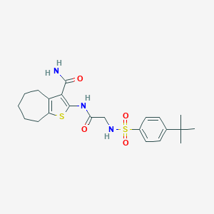 2-[({[(4-tert-butylphenyl)sulfonyl]amino}acetyl)amino]-5,6,7,8-tetrahydro-4H-cyclohepta[b]thiophene-3-carboxamide