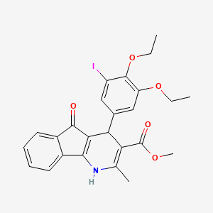 molecular formula C25H24INO5 B4927914 methyl 4-(3,4-diethoxy-5-iodophenyl)-2-methyl-5-oxo-4,5-dihydro-1H-indeno[1,2-b]pyridine-3-carboxylate 