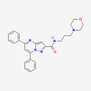 molecular formula C26H27N5O2 B4927933 N-[3-(4-morpholinyl)propyl]-5,7-diphenylpyrazolo[1,5-a]pyrimidine-2-carboxamide 