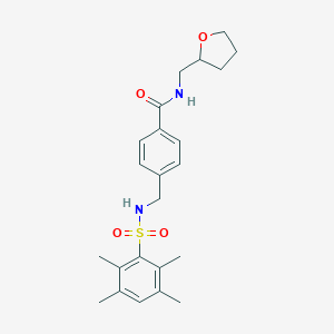 N-(oxolan-2-ylmethyl)-4-[[(2,3,5,6-tetramethylphenyl)sulfonylamino]methyl]benzamide