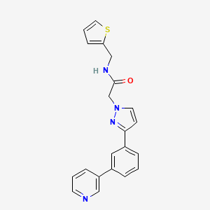molecular formula C21H18N4OS B4927963 2-{3-[3-(3-pyridinyl)phenyl]-1H-pyrazol-1-yl}-N-(2-thienylmethyl)acetamide 