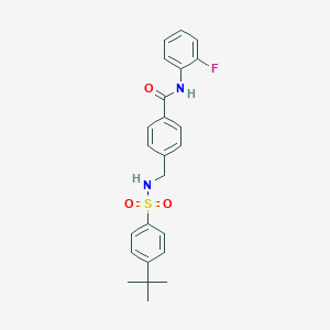 4-[[(4-tert-butylphenyl)sulfonylamino]methyl]-N-(2-fluorophenyl)benzamide