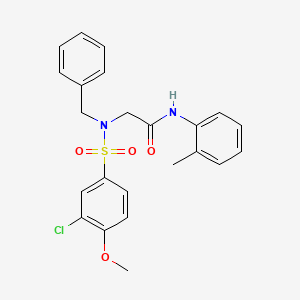 molecular formula C23H23ClN2O4S B4927975 N~2~-benzyl-N~2~-[(3-chloro-4-methoxyphenyl)sulfonyl]-N~1~-(2-methylphenyl)glycinamide 