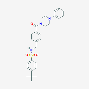 molecular formula C28H33N3O3S B492798 4-(叔丁基)-N-(4-(4-苯基哌嗪-1-羰基)苄基)苯磺酰胺 CAS No. 690644-14-5