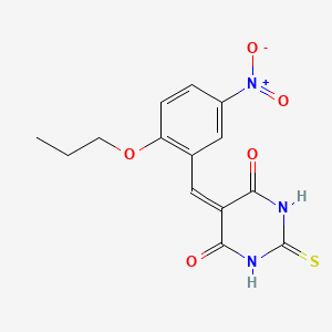 molecular formula C14H13N3O5S B4927983 5-(5-nitro-2-propoxybenzylidene)-2-thioxodihydro-4,6(1H,5H)-pyrimidinedione 