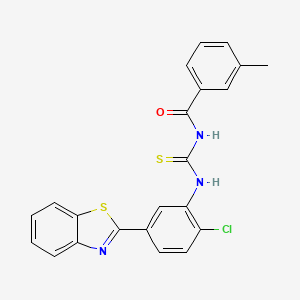 molecular formula C22H16ClN3OS2 B4927995 N-({[5-(1,3-benzothiazol-2-yl)-2-chlorophenyl]amino}carbonothioyl)-3-methylbenzamide 