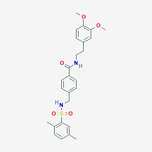 molecular formula C26H30N2O5S B492800 N-[2-(3,4-dimethoxyphenyl)ethyl]-4-[[(2,5-dimethylphenyl)sulfonylamino]methyl]benzamide CAS No. 690245-77-3