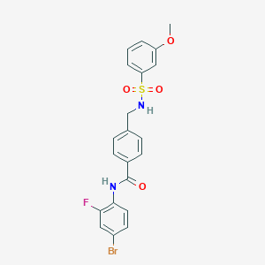 N-(4-bromo-2-fluorophenyl)-4-[[(3-methoxyphenyl)sulfonylamino]methyl]benzamide