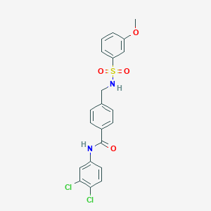 molecular formula C21H18Cl2N2O4S B492804 N-(3,4-dichlorophenyl)-4-({[(3-methoxyphenyl)sulfonyl]amino}methyl)benzamide CAS No. 690245-57-9