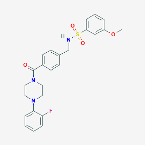 molecular formula C25H26FN3O4S B492805 N-(4-{[4-(2-fluorophenyl)-1-piperazinyl]carbonyl}benzyl)-3-methoxybenzenesulfonamide CAS No. 690245-64-8