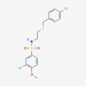 molecular formula C16H17Cl2NO3S2 B4928056 3-chloro-N-{2-[(4-chlorobenzyl)thio]ethyl}-4-methoxybenzenesulfonamide 
