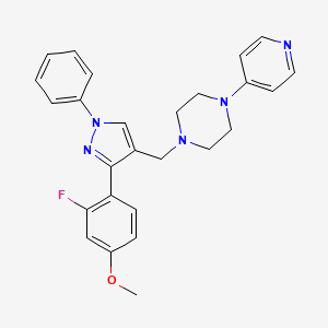 1-{[3-(2-fluoro-4-methoxyphenyl)-1-phenyl-1H-pyrazol-4-yl]methyl}-4-(4-pyridinyl)piperazine
