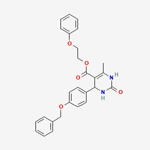molecular formula C27H26N2O5 B4928058 2-phenoxyethyl 4-[4-(benzyloxy)phenyl]-6-methyl-2-oxo-1,2,3,4-tetrahydro-5-pyrimidinecarboxylate 