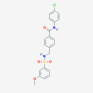 molecular formula C21H19ClN2O4S B492806 N-(4-chlorophenyl)-4-({[(3-methoxyphenyl)sulfonyl]amino}methyl)benzamide CAS No. 690245-59-1
