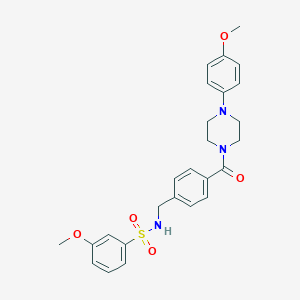 3-methoxy-N-(4-{[4-(4-methoxyphenyl)-1-piperazinyl]carbonyl}benzyl)benzenesulfonamide