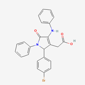 molecular formula C24H19BrN2O3 B4928071 [4-anilino-2-(4-bromophenyl)-5-oxo-1-phenyl-2,5-dihydro-1H-pyrrol-3-yl]acetic acid CAS No. 145510-84-5