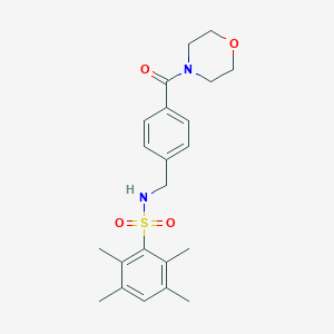 molecular formula C22H28N2O4S B492808 2,3,5,6-tetramethyl-N-[4-(4-morpholinylcarbonyl)benzyl]benzenesulfonamide CAS No. 690245-86-4