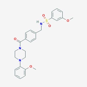 molecular formula C26H29N3O5S B492809 3-甲氧基-N-(4-{[4-(2-甲氧基苯基)-1-哌嗪基]羰基}苄基)苯磺酰胺 CAS No. 690643-92-6