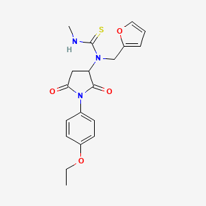 molecular formula C19H21N3O4S B4928090 N-[1-(4-ethoxyphenyl)-2,5-dioxo-3-pyrrolidinyl]-N-(2-furylmethyl)-N'-methylthiourea 