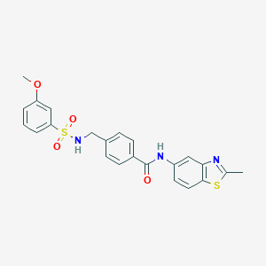 molecular formula C23H21N3O4S2 B492810 4-[[(3-methoxyphenyl)sulfonylamino]methyl]-N-(2-methyl-1,3-benzothiazol-5-yl)benzamide CAS No. 690643-93-7
