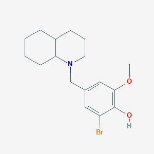 molecular formula C17H24BrNO2 B4928108 2-bromo-6-methoxy-4-(octahydro-1(2H)-quinolinylmethyl)phenol 
