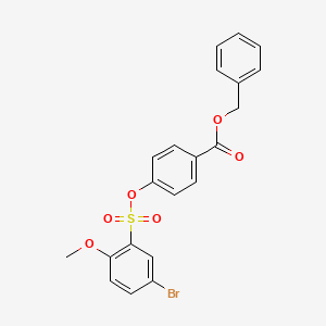 molecular formula C21H17BrO6S B4928113 benzyl 4-{[(5-bromo-2-methoxyphenyl)sulfonyl]oxy}benzoate 