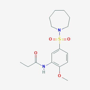 molecular formula C16H24N2O4S B4928117 N-[5-(1-azepanylsulfonyl)-2-methoxyphenyl]propanamide 