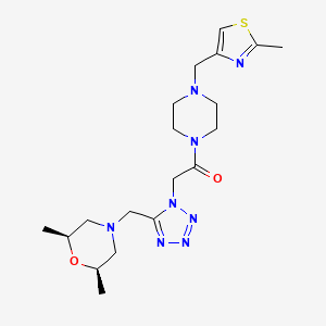 molecular formula C19H30N8O2S B4928122 (2R*,6S*)-2,6-dimethyl-4-{[1-(2-{4-[(2-methyl-1,3-thiazol-4-yl)methyl]-1-piperazinyl}-2-oxoethyl)-1H-tetrazol-5-yl]methyl}morpholine 