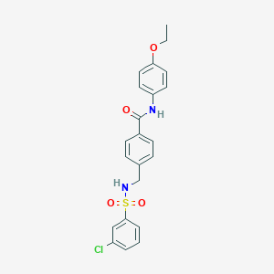 molecular formula C22H21ClN2O4S B492813 4-[[(3-chlorophenyl)sulfonylamino]methyl]-N-(4-ethoxyphenyl)benzamide CAS No. 690245-37-5