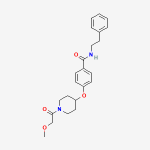 molecular formula C23H28N2O4 B4928134 4-{[1-(methoxyacetyl)-4-piperidinyl]oxy}-N-(2-phenylethyl)benzamide 
