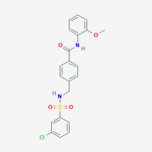 molecular formula C21H19ClN2O4S B492814 4-[(3-chlorobenzenesulfonamido)methyl]-N-(2-methoxyphenyl)benzamide CAS No. 690245-39-7