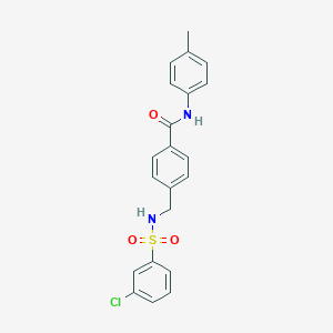 molecular formula C21H19ClN2O3S B492816 4-[[(3-chlorophenyl)sulfonylamino]methyl]-N-(4-methylphenyl)benzamide CAS No. 690245-40-0