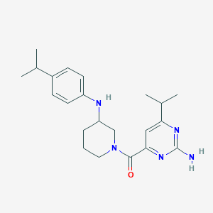 molecular formula C22H31N5O B4928195 4-isopropyl-6-({3-[(4-isopropylphenyl)amino]-1-piperidinyl}carbonyl)-2-pyrimidinamine 