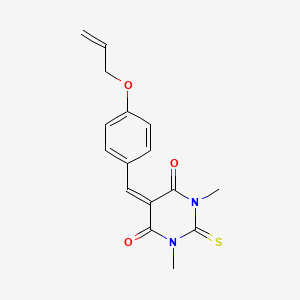 molecular formula C16H16N2O3S B4928200 5-[4-(allyloxy)benzylidene]-1,3-dimethyl-2-thioxodihydro-4,6(1H,5H)-pyrimidinedione 