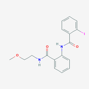 molecular formula C17H17IN2O3 B4928210 2-iodo-N-(2-{[(2-methoxyethyl)amino]carbonyl}phenyl)benzamide 