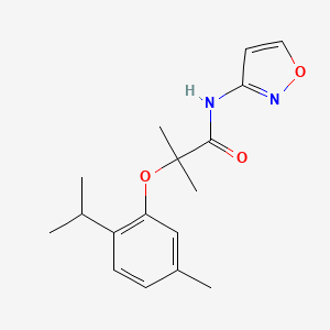molecular formula C17H22N2O3 B4928219 2-(2-isopropyl-5-methylphenoxy)-N-3-isoxazolyl-2-methylpropanamide 