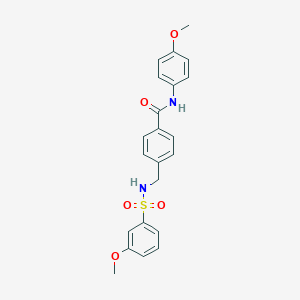 molecular formula C22H22N2O5S B492824 N-(4-methoxyphenyl)-4-({[(3-methoxyphenyl)sulfonyl]amino}methyl)benzamide CAS No. 690245-54-6