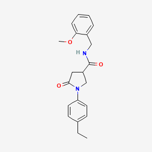 molecular formula C21H24N2O3 B4928249 1-(4-ethylphenyl)-N-(2-methoxybenzyl)-5-oxo-3-pyrrolidinecarboxamide 