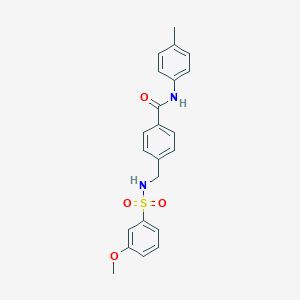 molecular formula C22H22N2O4S B492825 4-({[(3-methoxyphenyl)sulfonyl]amino}methyl)-N-(4-methylphenyl)benzamide CAS No. 690245-55-7