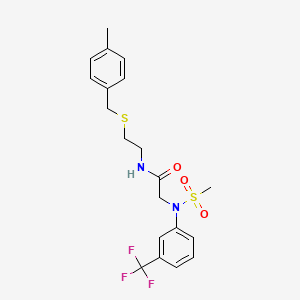 molecular formula C20H23F3N2O3S2 B4928255 N~1~-{2-[(4-methylbenzyl)thio]ethyl}-N~2~-(methylsulfonyl)-N~2~-[3-(trifluoromethyl)phenyl]glycinamide 