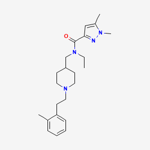 molecular formula C23H34N4O B4928267 N-ethyl-1,5-dimethyl-N-({1-[2-(2-methylphenyl)ethyl]-4-piperidinyl}methyl)-1H-pyrazole-3-carboxamide 