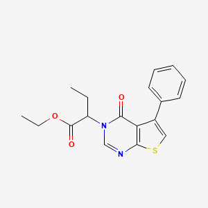 molecular formula C18H18N2O3S B4928276 ethyl 2-(4-oxo-5-phenylthieno[2,3-d]pyrimidin-3(4H)-yl)butanoate 