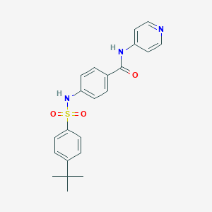 molecular formula C22H23N3O3S B492828 4-[(4-叔丁基苯基)磺酰氨基]-N-吡啶-4-基苯甲酰胺 CAS No. 690245-21-7