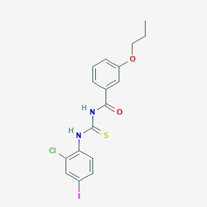 molecular formula C17H16ClIN2O2S B4928285 N-{[(2-chloro-4-iodophenyl)amino]carbonothioyl}-3-propoxybenzamide 