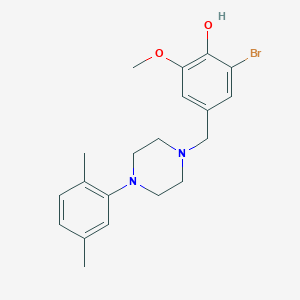 molecular formula C20H25BrN2O2 B4928295 2-bromo-4-{[4-(2,5-dimethylphenyl)-1-piperazinyl]methyl}-6-methoxyphenol 