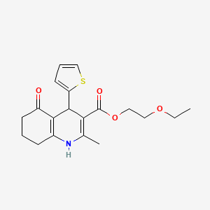 molecular formula C19H23NO4S B4928296 2-ethoxyethyl 2-methyl-5-oxo-4-(2-thienyl)-1,4,5,6,7,8-hexahydro-3-quinolinecarboxylate 