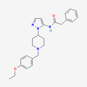 molecular formula C25H30N4O2 B4928300 N-{1-[1-(4-ethoxybenzyl)-4-piperidinyl]-1H-pyrazol-5-yl}-2-phenylacetamide 