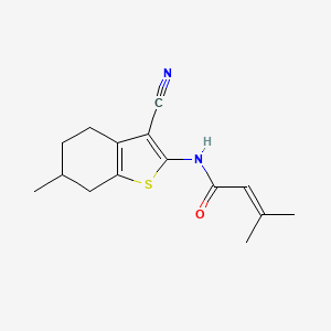 molecular formula C15H18N2OS B4928320 N-(3-cyano-6-methyl-4,5,6,7-tetrahydro-1-benzothien-2-yl)-3-methyl-2-butenamide 