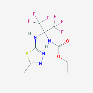 molecular formula C9H10F6N4O2S B4928321 ethyl [2,2,2-trifluoro-1-[(5-methyl-1,3,4-thiadiazol-2-yl)amino]-1-(trifluoromethyl)ethyl]carbamate 
